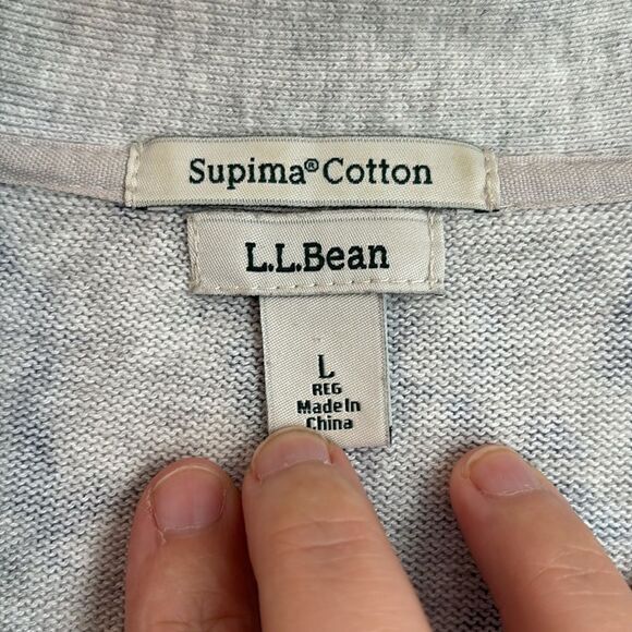 L.L. Bean Women Size Large Floral Print Pure Supima Cotton Cardigan Sweater EUC - Picture 5 of 8
